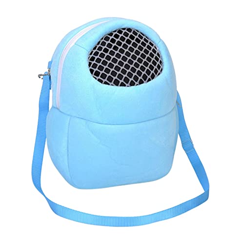 Image of Pet Small Animal Carrier Bag Travel Warm Cage Hamster Pouch Blue 17x14cm