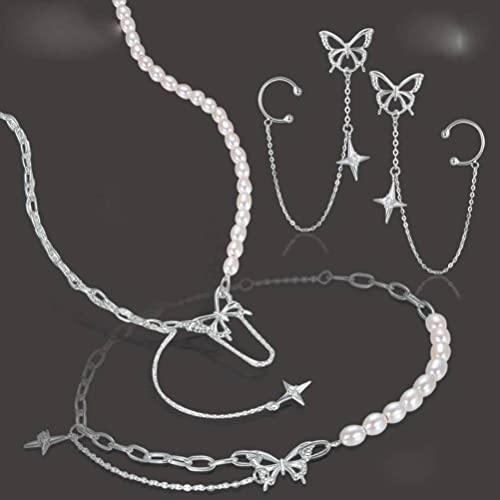 Collar de perlas de agua dulce genuinas y cadena de plata de ley para niños 4