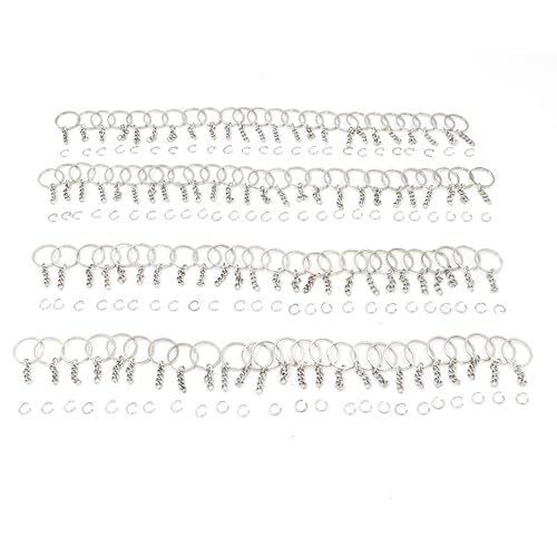 Image of IVEI DIY Keychain Rings with Open Jump Rings for Craft | Metal Split Keyring of 25mm | Set of 100 for Jewlery, Charms and Purse Making | Craft Essentials for Small Businesses (Keychain Rings Set 100)