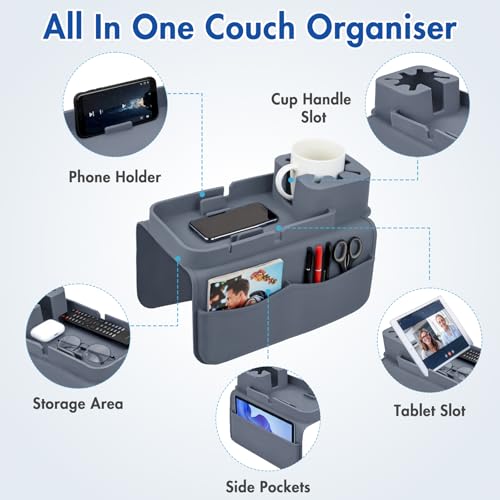 Range télécommande canapé en silicone gris pour soirée cinéma et apéritif