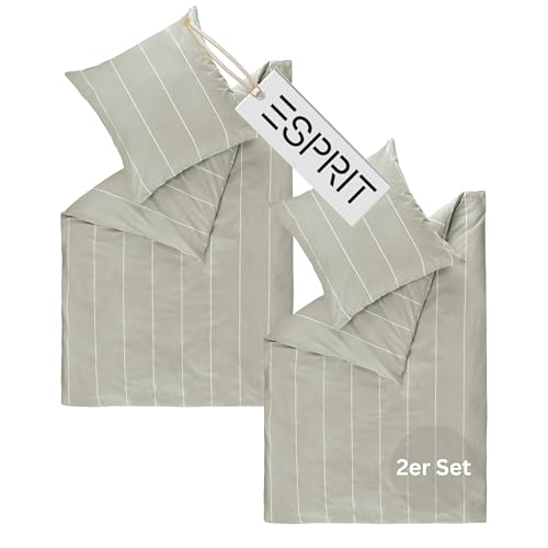 Esprit Home Premium Bettwäsche 135x200 Baumwolle 4teilig Grau -...
