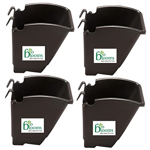 Image of Bio Blooms Agro India Pvt.Ltd. M2 Model Vertical Wall Hanging Garden Pots| 50 Pots | Black Color | Outdoor Use & Indoor Use