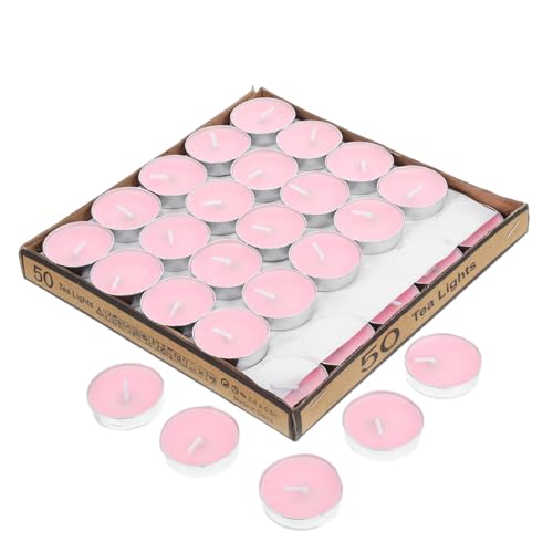 50pcs Round Smokeless Tealight Candles Elegant Mini Tea Lights for Weddings Proposals Home Decor Holiday Celebrations Clean Burning Versatile Stylish