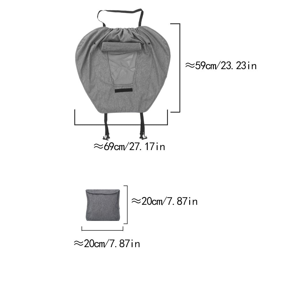 parasole passeggino universale con protezione UV 50+ parasole ovetto impermeabile ombrellino parasole passeggino con finestrella e alette parasole, parasole per passeggino (grigio)
