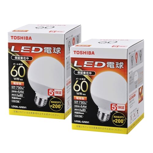 ����(TOSHIBA) LED�d�� 60W���� �L�z�� �d���F E26���� 2P LDG6L-G/60V1E2P