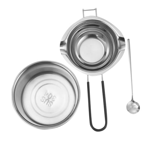 OUNONA 1set Stainless Steel Chocolate and Butter Melting Pot Kit Pot and Double Boiler - Handle for Home Cooking and Baking