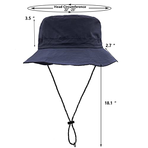 Image of woogwin Waterproof Bucket Rain Hat with Chin Strap Quick Dry Packable Boonie Sun Hat Safari Hat UV Protection