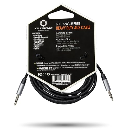 Cable de audio auxiliar 3.5mm a 3.5mm de 6 pies miniatura 2