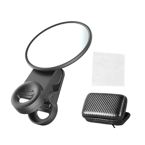Andoer Clip-on Universal Phone Mirror - Replacement for iPhone 15/14/13/12/11 & Android Smartphones - Video Selfie Vlog Accessories with Carrying Bag & Cleaning Cloth