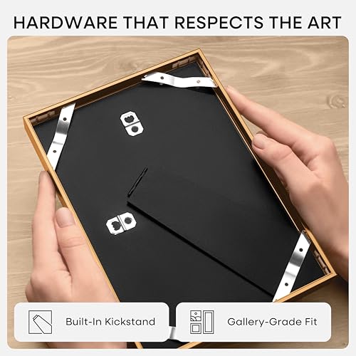 Image of Homeforia 8x8 Bronze Picture Frame, High-End Metal, 6x6 Mat, Glass | High End Aluminum, Tempered Glass, Acid-Free 6x6 Removable Mat, 8x8 in Edge-to-Edge Display 8x8, Wall Kit, Set Of 1