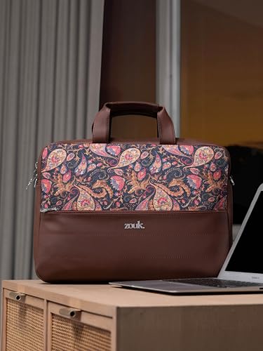 Image of ZOUK Arin Laptop Bag | Slim & Stylish Laptop Bag for Women Office Use | Fits 15.6+ Inch Laptop | Padded Compartment Fits up to 17 Inch Laptop | Water-Resistant | Lightweight