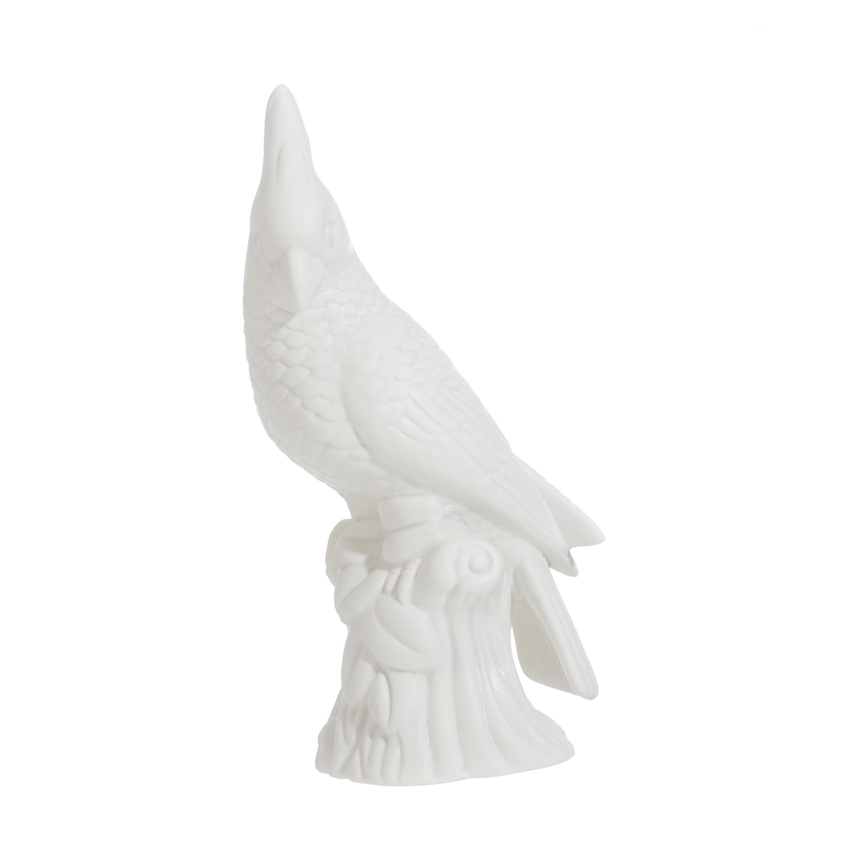 Perroquet en céramique blanc : statuette décorative tendance pour salon