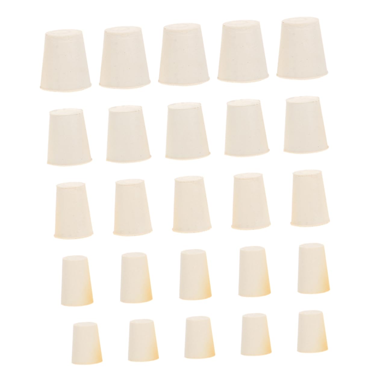 50pcs Solid Rubber Plug White Tapered Cap for Flask Sink Stopper for Lab Use