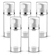 Cosywell Airless Pump Dispenser Bottles 5 Pack 3.4oz/100ml Empty Moisturizer Pump Dispenser Airle...