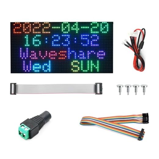 Waveshare RGB Full-Color LED Matrix Panel 4mm Pitch 64×32 Pixels 2048 Individual RGB LEDs Adjustable Brightness Compatible with Raspberry Pi