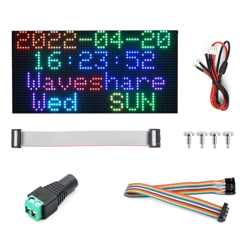 Waveshare RGB Full-Color LED Matrix Panel 4mm Pitch 64×32 Pixels ...