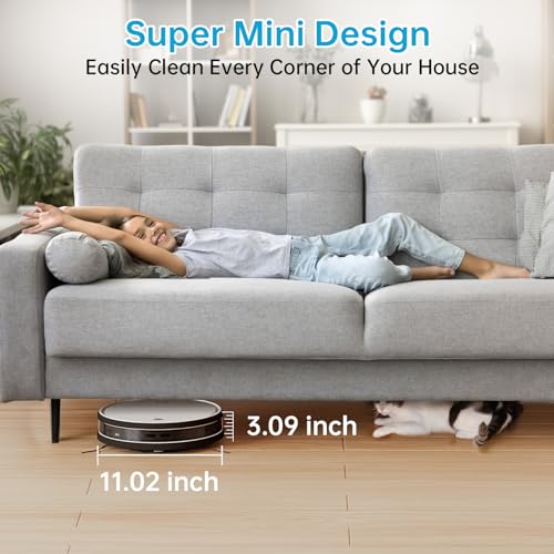 Image of OKP Robot Vacuum Cleaner, Tangle-Free, Super Thin, Low Noise, Powerful Suction, Cleaning Schedules, Self-Charging, Robotic Vacuums with Wi-Fi /App /Alexa Control, Ideal for Pet Hair Carpets Hard Floors