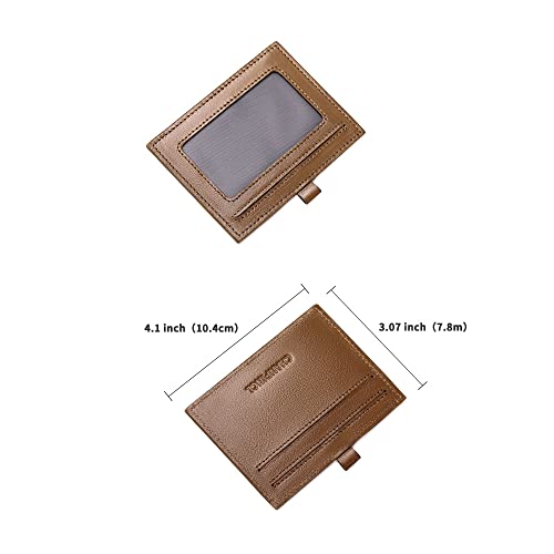 Mens Genuine Leather Zipper Wallet RFID Secure Large Capacity Multi-card Leather Wallets for Men and Extract card (Vegetable tanned leather khaki)3