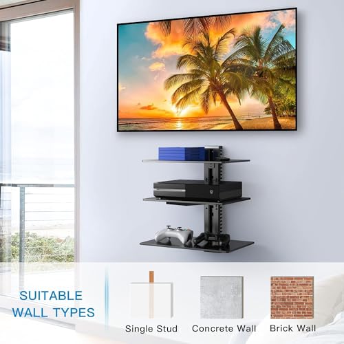 Perlesmith PSDSK3 Floating Wall Mounted Shelf Av Mount Shelf thumb #4