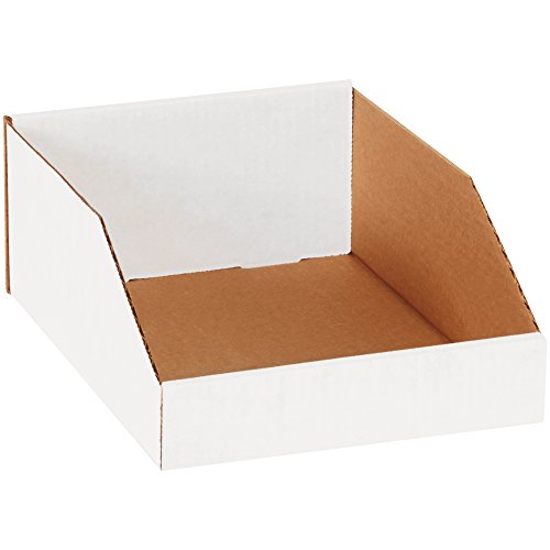 Image of Box USA BBINMT912 Open Top Bin Boxes, 9 inch x 12 inch x 4 1 /2 inch, Oyster White (Pack of 50)