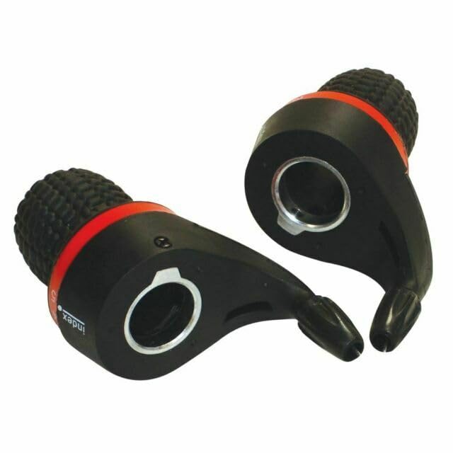 Ammaco Microshift Bicycle Bike Easy Shift Twist Grip Shift Shifters Levers 5 6 7 Speed Set (5 x 3 (15 Speed))
