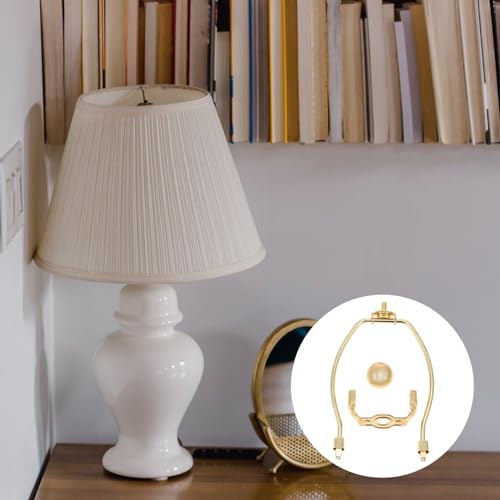 minkissy 6 Inch Detachable Lamp Shade Harp Holder 2 Pcs Lamp Harp Holder DIY Lighting Accessories Horn Frame Lampshade Bracket for Table Floor Light Fitting Golden - Image 4