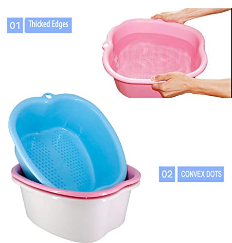 Lemoncy Large Plastic Foot Basin Foot Bath Spa Tub Foot Massage For Soaking Foot,Toe Nails, And Ankles,Pedicure,Improved Sturdy Portable Foot Tub-Blue #TOP2