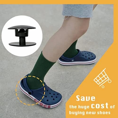 Image of VADDA Clog Strap Replacement Rivets 16mm, Black Shoe Strap Repair Buttons, Clog Shoe Fasteners for Crocs Style Shoes, Sandals & Garden Clogs, Pack of 12