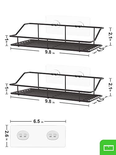 Smartake 2-Pack Shower Caddy, Adhesive Bathroom Shelf Wall Mounted, No Drilling Strong Shower Caddies Kitchen Racks - Stainless Steel Storage Organizers (9.9 Inches), Bronze #TOP3