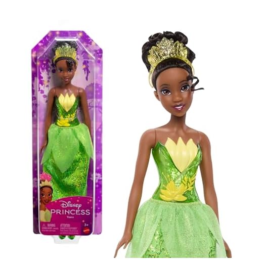 Mattel Disney Princess Tiana Muñeca princesa película Tiana y el sapo, juguete +3 años (HLW04)