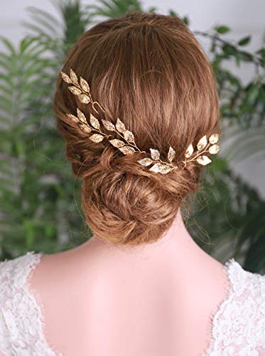 Yertter 5 Pcs Gold Leaves Hair Pins Bridal Hair Accessories For Bride And Bridesmaids Wedding Hair Piece #TOP1