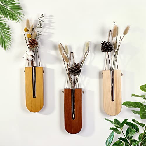 Veichin Indoor Wall Planter, Bohemia Flower Vase , Propagation Station, Wooden Hanging Planter, Wall Decor For Living Room (U Shape/Set Of 3) #TOP2