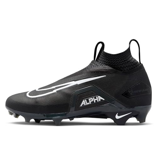 Nike Men's Alpha Menace Elite 3 Football Cleats (10.5 US, Black/Iron Grey/White)