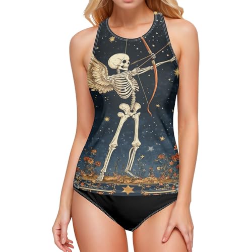 Tankini bohème à fleurs squelette pour femme pour affiner le ventre