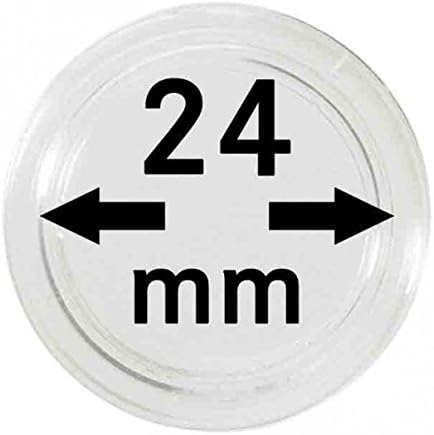 100 x Lindner Coin Capsules Caps Coincapsules for Coins 24 mm