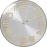Runde Wanduhr im edlen Metallic-Look und mit Goldakzenten
