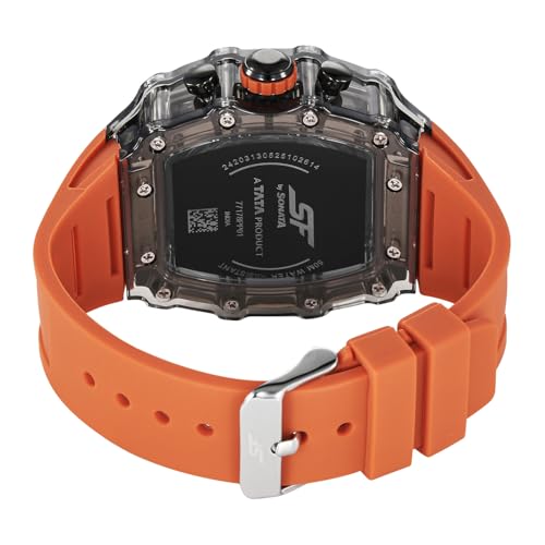 Image of SF Maiden Voyage Sport Watch Quartz Analog with Black Dial Orange Silicon Strap Watch for Men - 77178PP01W