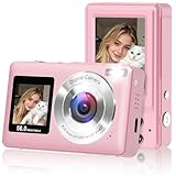 Digital Camera, 2026 Upgraded 56MP Pink Digital Camera, Dual Screens Cameras for Selfies with 16X Zoom, Compact Cameras with Smile Capture Anti Shake with 32GB SD Card for Kids Teens Adults