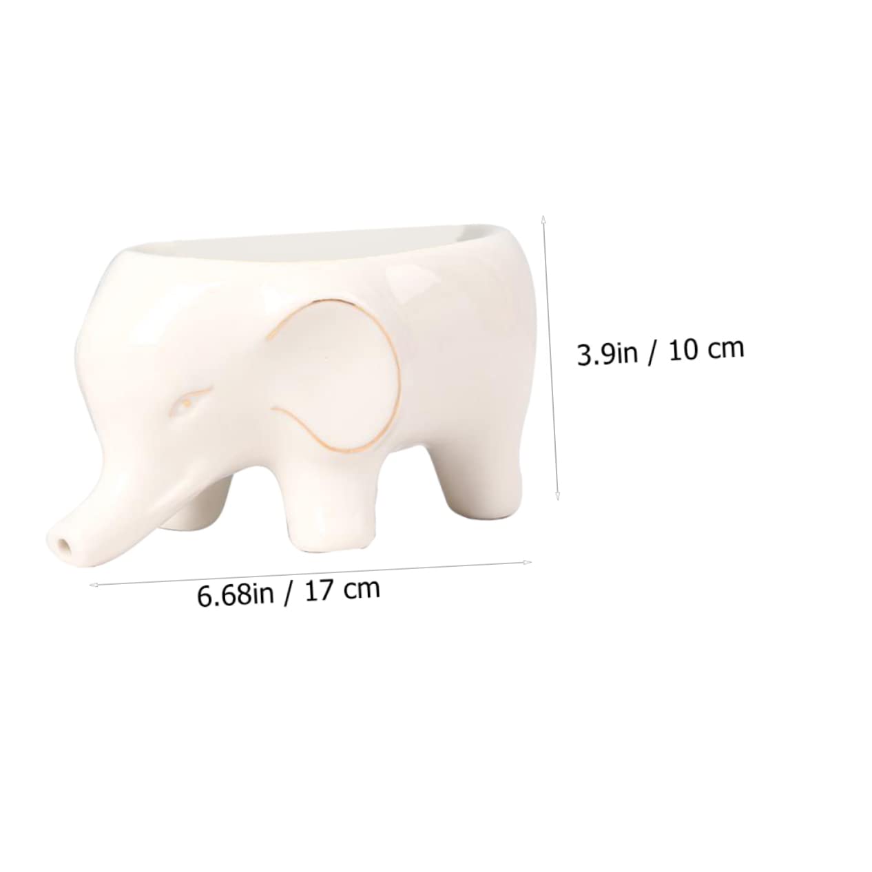 LABRIMP Jabonera de Cerámica Forma de Elefante, Orificio de Drenaje y Almacenamiento de Jabón para Baño y Hogar