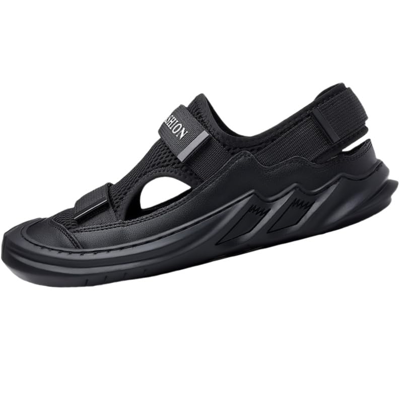 Men's Letter Pattern Sports Sandals – Anti-Slip Beach Shoes with Breathable Design, Lightweight Comfort