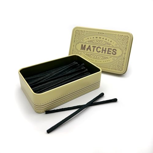 TINIT Matches Tin - Match Storage Box Metal Tin Matchbox Holder Candle Holder Lighter Gift Present (Cream) - Image 2