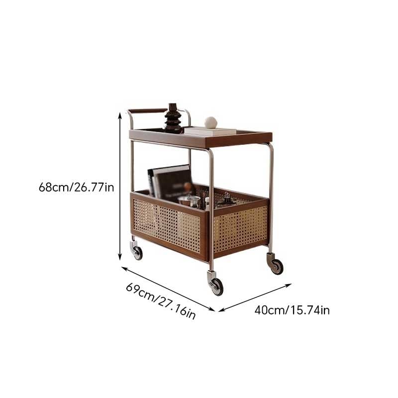eexbz Sofa Small Cart Sofa Side Table Living Room Storage Rack Movable Retro Corner Table Sofas for Living Room