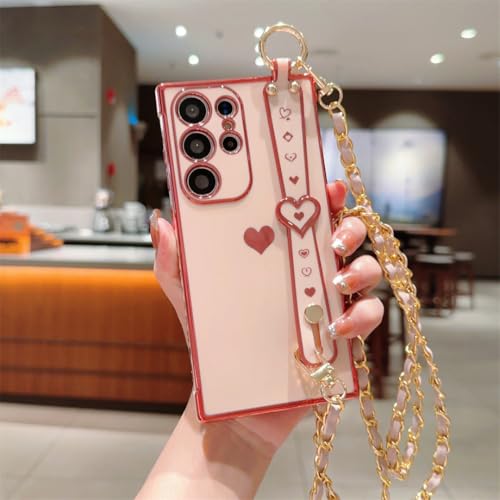 Coque S20 FE avec cordon et dragonne rose pour garder les mains libres en voyage
