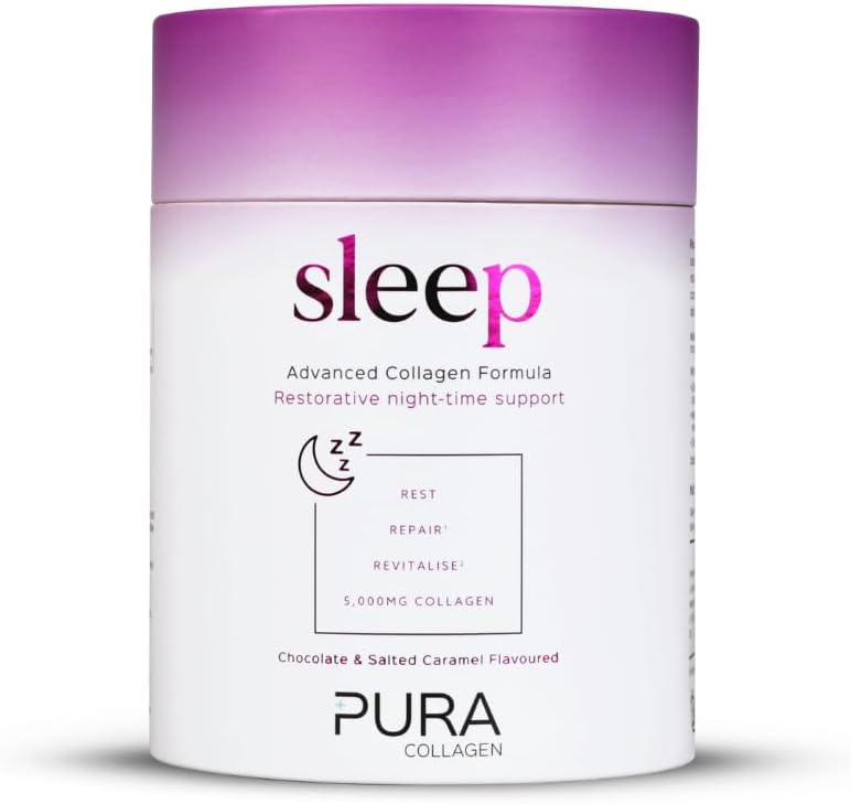 – Pura Sleep Collagen Powder with Magnesium – Chocolate & Salted Caramel, 404g | Hydrolysed Bovine Collagen Peptides | Sleep Supplement with Glycine & Essential Amino Acids for Relaxation & Skin Health