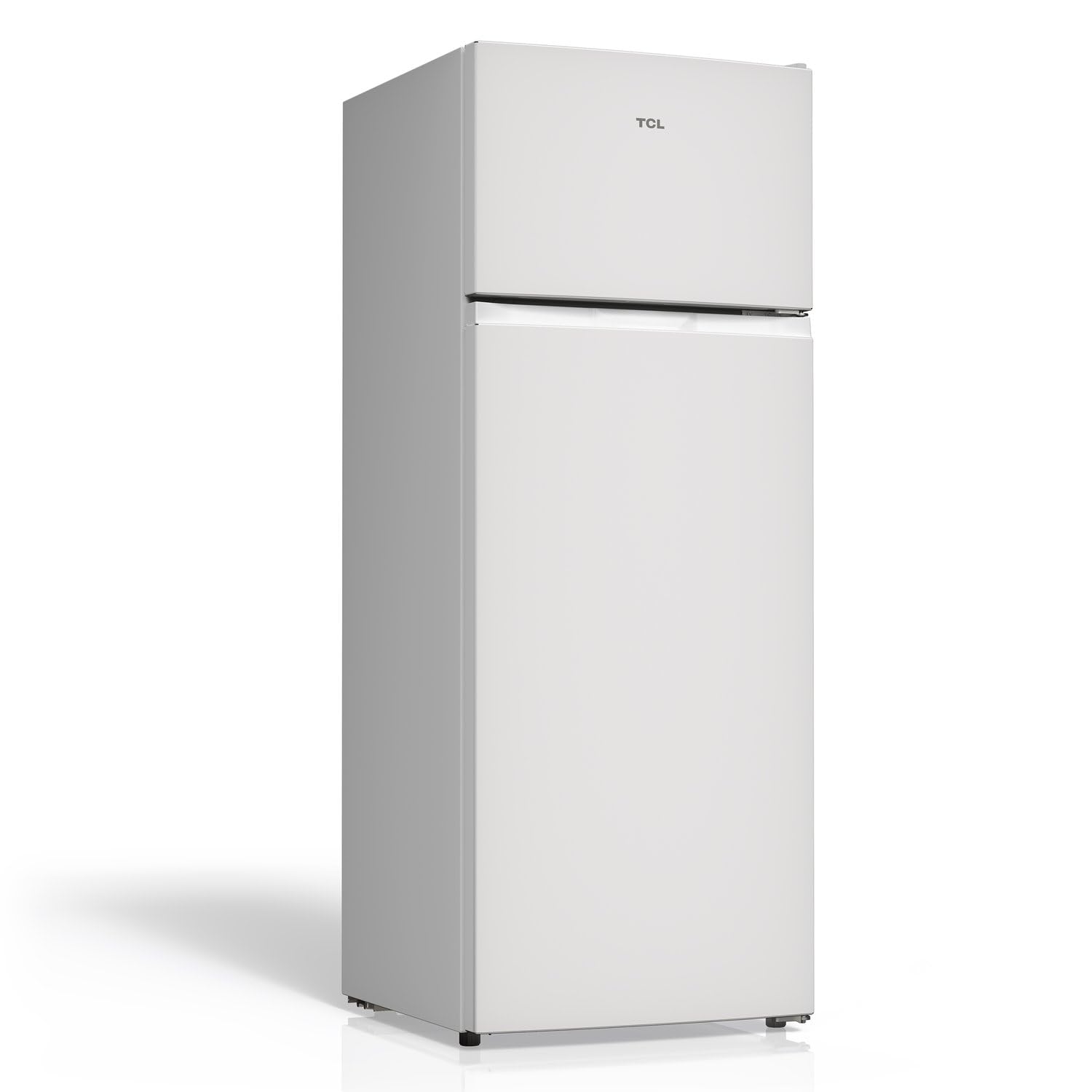 Photo 1 of ** scrape damage/dirt ** TCL 7.3 Cu Ft Double Door Refrigerator with Freezer in White, Energy Efficient Fridge for Dorm, Apartment, Kitchen, Garage & Office