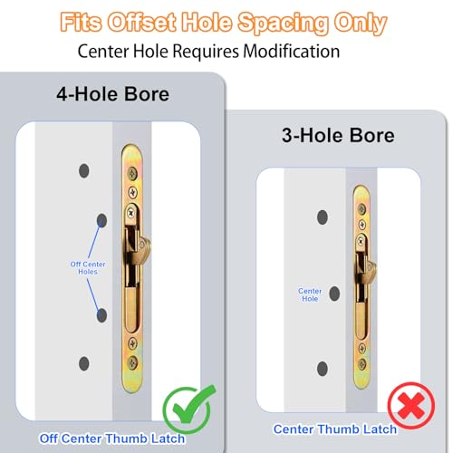 DOORME Offset Sliding Patio Door Handle Set, 3-15/16" Screw Hole Spacing, Reversible Non-Handed Sliding Glass Door Handle Replacement, Fits 1-3/8" to 2" Thick Doors, White (White) by DOORME - Used condition - Image 6
