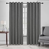 LORDTEX Burlap Linen Look Textured Room Divider Curtains - Privacy Heavy Thick Wide Grommet Window...