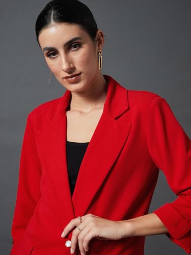 Image of Sassafras worklyf Women's Blazer Regular Fit Full Sleeves Longline Front Open Show Pocket - Casual Workwear Blazers