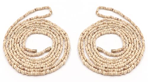 Image of ARKAM Tulsi Kanthi Mala Certified /Natural Tulasi Kanthi Mala /Original Tulsi Kanthi /ISKCON Tulsi Mala /Vaishnav Tulsi Mala /Basil Mala - 2 Round Mala (Size: 3mm, Length: 32 inches) Set of 2 Mala