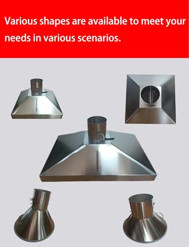 Campana extractora de humo de soldadura, colector de humo de acero inoxidable con conector de conducto, filtro de polvo inoxidable fácil de instalar para uso en taller industrial